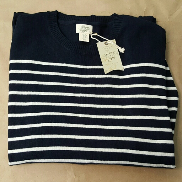 Navy Blue white stripe Bowen & Wright Sweater - Picture 2 of 4